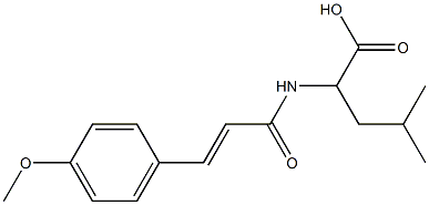 2-{[(2E)-3-(4-methoxyphenyl)prop-2-enoyl]amino}-4-methylpentanoic acid Struktur