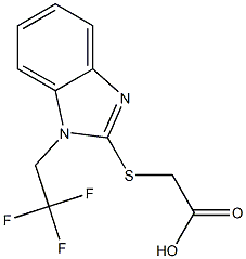 2-{[1-(2,2,2-trifluoroethyl)-1H-1,3-benzodiazol-2-yl]sulfanyl}acetic acid Struktur