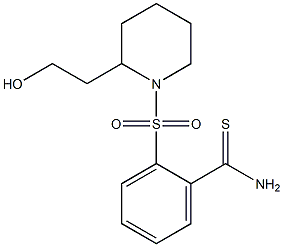 2-{[2-(2-hydroxyethyl)piperidine-1-]sulfonyl}benzene-1-carbothioamide Struktur