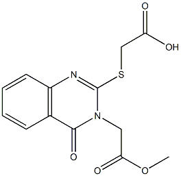 2-{[3-(2-methoxy-2-oxoethyl)-4-oxo-3,4-dihydroquinazolin-2-yl]sulfanyl}acetic acid Struktur