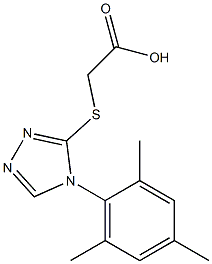 2-{[4-(2,4,6-trimethylphenyl)-4H-1,2,4-triazol-3-yl]sulfanyl}acetic acid Struktur