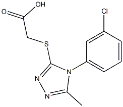 2-{[4-(3-chlorophenyl)-5-methyl-4H-1,2,4-triazol-3-yl]sulfanyl}acetic acid Struktur