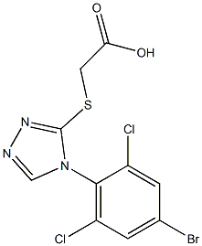 2-{[4-(4-bromo-2,6-dichlorophenyl)-4H-1,2,4-triazol-3-yl]sulfanyl}acetic acid Struktur