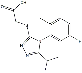 2-{[4-(5-fluoro-2-methylphenyl)-5-(propan-2-yl)-4H-1,2,4-triazol-3-yl]sulfanyl}acetic acid Struktur