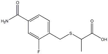 2-{[4-(aminocarbonyl)-2-fluorobenzyl]thio}propanoic acid Struktur