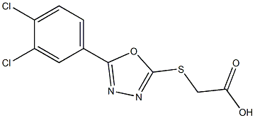 2-{[5-(3,4-dichlorophenyl)-1,3,4-oxadiazol-2-yl]sulfanyl}acetic acid Struktur