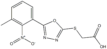 2-{[5-(3-methyl-2-nitrophenyl)-1,3,4-oxadiazol-2-yl]sulfanyl}acetic acid Struktur