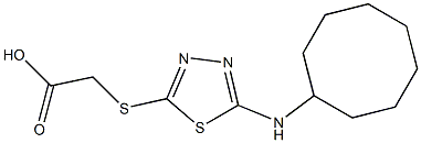 2-{[5-(cyclooctylamino)-1,3,4-thiadiazol-2-yl]sulfanyl}acetic acid Struktur