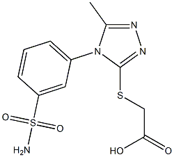 2-{[5-methyl-4-(3-sulfamoylphenyl)-4H-1,2,4-triazol-3-yl]sulfanyl}acetic acid Struktur