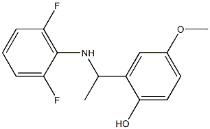 2-{1-[(2,6-difluorophenyl)amino]ethyl}-4-methoxyphenol Struktur