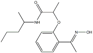 2-{2-[1-(hydroxyimino)ethyl]phenoxy}-N-(pentan-2-yl)propanamide Struktur