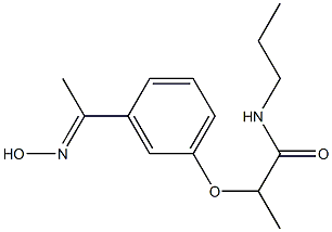 2-{3-[1-(hydroxyimino)ethyl]phenoxy}-N-propylpropanamide Struktur