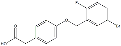 2-{4-[(5-bromo-2-fluorophenyl)methoxy]phenyl}acetic acid Struktur