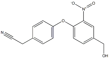 2-{4-[4-(hydroxymethyl)-2-nitrophenoxy]phenyl}acetonitrile Struktur