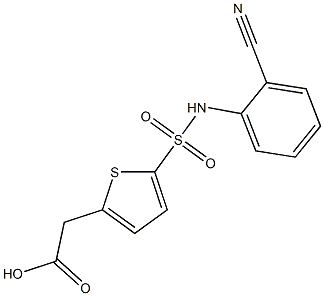 2-{5-[(2-cyanophenyl)sulfamoyl]thiophen-2-yl}acetic acid Struktur