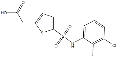 2-{5-[(3-chloro-2-methylphenyl)sulfamoyl]thiophen-2-yl}acetic acid Struktur