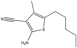 2-amino-4-methyl-5-pentylthiophene-3-carbonitrile Struktur