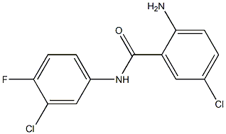 2-amino-5-chloro-N-(3-chloro-4-fluorophenyl)benzamide Struktur