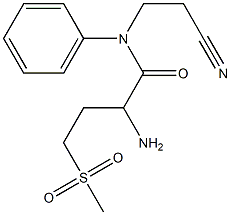 2-amino-N-(2-cyanoethyl)-4-methanesulfonyl-N-phenylbutanamide Struktur