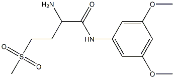 2-amino-N-(3,5-dimethoxyphenyl)-4-methanesulfonylbutanamide Struktur