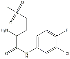 2-amino-N-(3-chloro-4-fluorophenyl)-4-methanesulfonylbutanamide Struktur