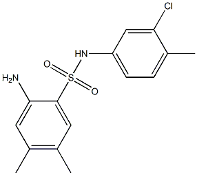 2-amino-N-(3-chloro-4-methylphenyl)-4,5-dimethylbenzene-1-sulfonamide Struktur