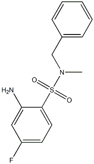 2-amino-N-benzyl-4-fluoro-N-methylbenzene-1-sulfonamide Struktur