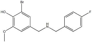 2-bromo-4-({[(4-fluorophenyl)methyl]amino}methyl)-6-methoxyphenol Struktur