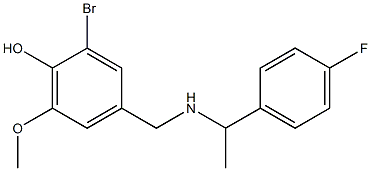 2-bromo-4-({[1-(4-fluorophenyl)ethyl]amino}methyl)-6-methoxyphenol Struktur