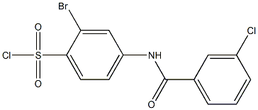 2-bromo-4-[(3-chlorobenzene)amido]benzene-1-sulfonyl chloride Struktur