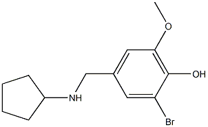 2-bromo-4-[(cyclopentylamino)methyl]-6-methoxyphenol Struktur