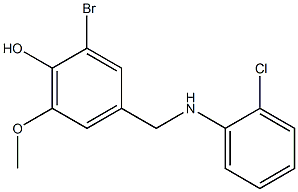 2-bromo-4-{[(2-chlorophenyl)amino]methyl}-6-methoxyphenol Struktur