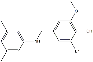 2-bromo-4-{[(3,5-dimethylphenyl)amino]methyl}-6-methoxyphenol Struktur