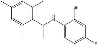 2-bromo-4-fluoro-N-[1-(2,4,6-trimethylphenyl)ethyl]aniline Struktur