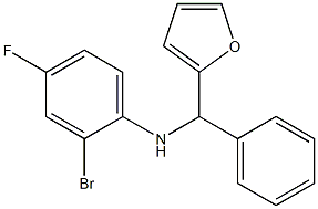 2-bromo-4-fluoro-N-[furan-2-yl(phenyl)methyl]aniline Struktur