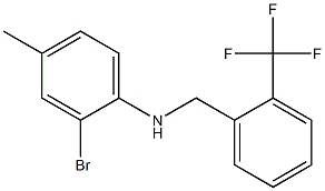 2-bromo-4-methyl-N-{[2-(trifluoromethyl)phenyl]methyl}aniline Struktur