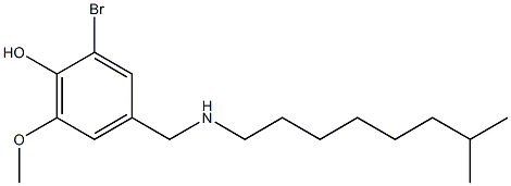 2-bromo-6-methoxy-4-{[(7-methyloctyl)amino]methyl}phenol Struktur