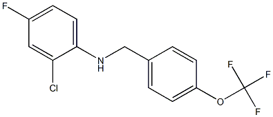 2-chloro-4-fluoro-N-{[4-(trifluoromethoxy)phenyl]methyl}aniline Struktur