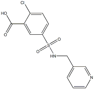 2-chloro-5-[(pyridin-3-ylmethyl)sulfamoyl]benzoic acid Struktur