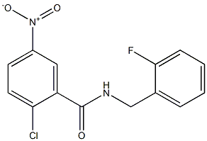 2-chloro-N-[(2-fluorophenyl)methyl]-5-nitrobenzamide Struktur