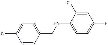 2-chloro-N-[(4-chlorophenyl)methyl]-4-fluoroaniline Struktur