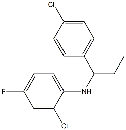 2-chloro-N-[1-(4-chlorophenyl)propyl]-4-fluoroaniline Struktur