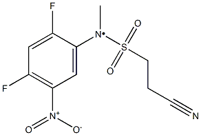 2-cyano-N-(2,4-difluoro-5-nitrophenyl)-N-methylethane-1-sulfonamido Struktur