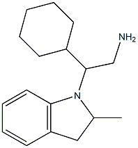 2-cyclohexyl-2-(2-methyl-2,3-dihydro-1H-indol-1-yl)ethan-1-amine Struktur