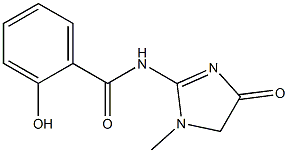 2-hydroxy-N-(1-methyl-4-oxo-4,5-dihydro-1H-imidazol-2-yl)benzamide Struktur