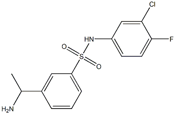 3-(1-aminoethyl)-N-(3-chloro-4-fluorophenyl)benzene-1-sulfonamide Struktur