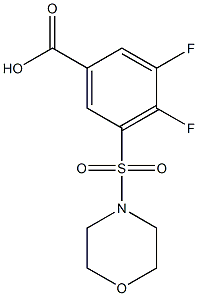 3,4-difluoro-5-(morpholin-4-ylsulfonyl)benzoic acid Struktur