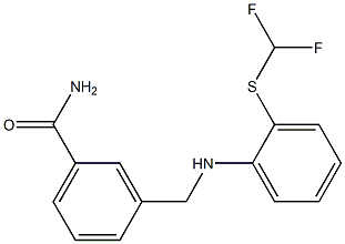 3-[({2-[(difluoromethyl)sulfanyl]phenyl}amino)methyl]benzamide Struktur