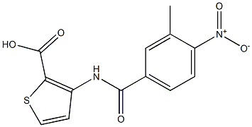 3-[(3-methyl-4-nitrobenzene)amido]thiophene-2-carboxylic acid Structure