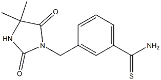 3-[(4,4-dimethyl-2,5-dioxoimidazolidin-1-yl)methyl]benzenecarbothioamide Struktur